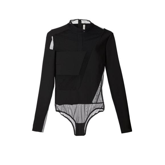 Mugler Tops - Mugler - Sheer Panel Bodysuit - FR 38